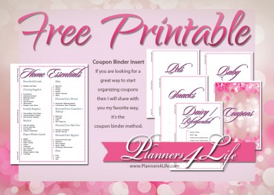 Coupon Binder Inserts - Pink